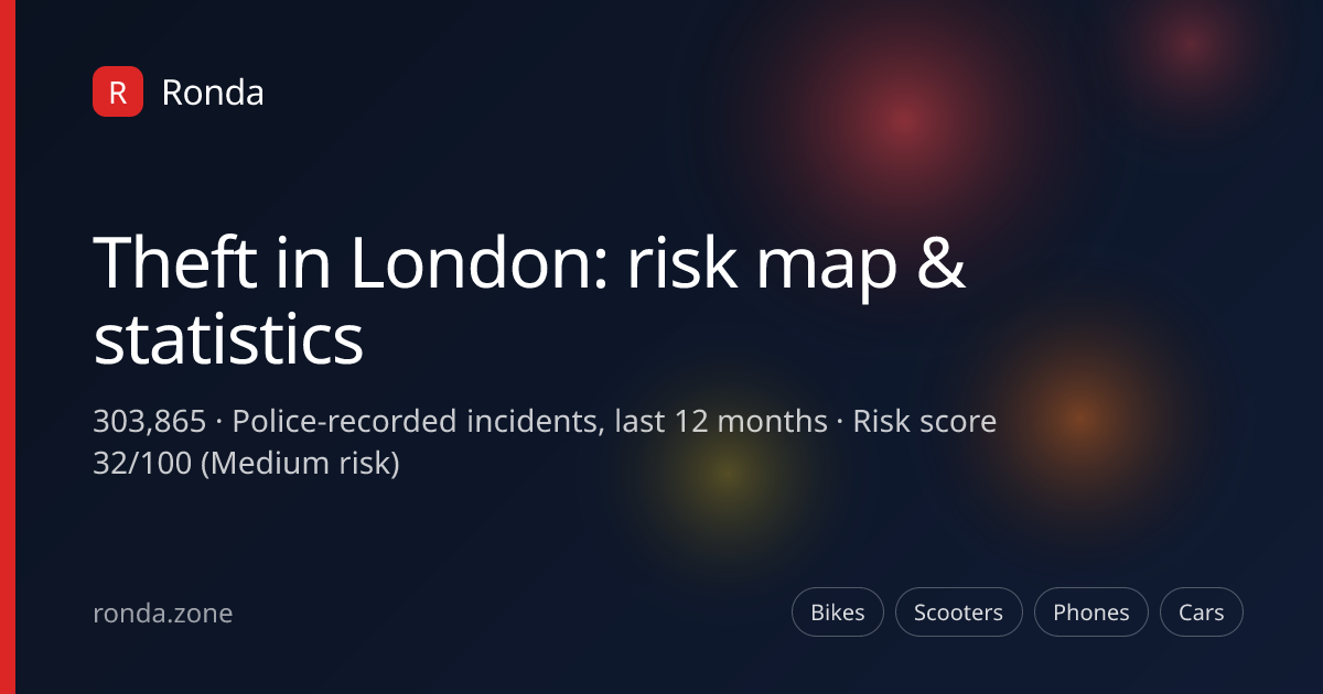 Bike, phone & vehicle theft in London — risk map & stats 2026 | Ronda